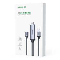 绿联（UGREEN）手机投屏线平板视频转换器Lightning/Type-C转HDMI拓展坞通用