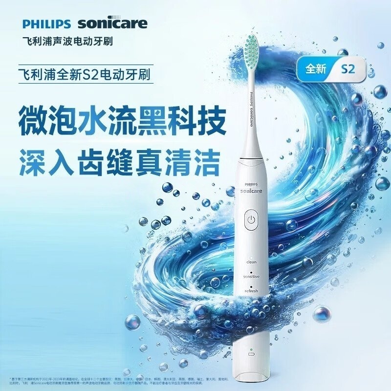 飞利浦(PHILIPS)电动牙刷声波电动牙刷HX2418/01轻羽白高清大图