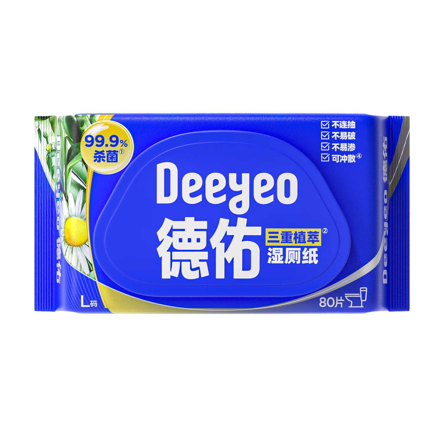 德佑三重植萃湿厕纸80片/包 6包