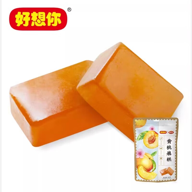 好想你果肉细腻酸酸甜甜休闲零食蜜饯果脯儿童小吃黄桃果糕168g*3袋