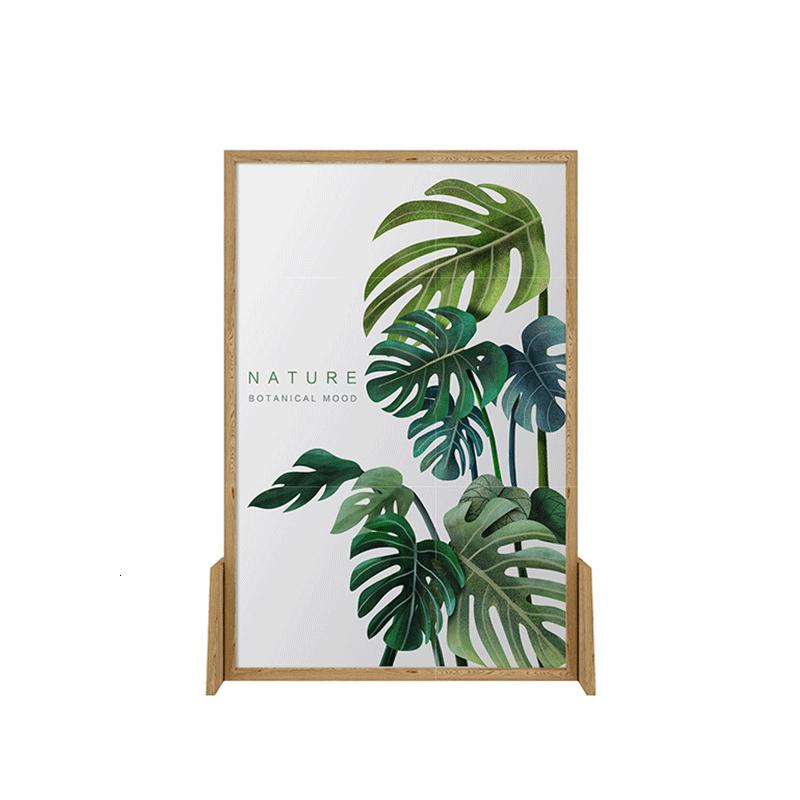 屏风隔断客厅卧室遮挡布艺玄关简约现代移动实木北欧风格座屏家用高清大图