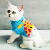 猫咪衣服小奶猫可爱秋装宠物英短幼猫冬天保暖小型犬小奶狗秋冬装 蓝色 小鹿 4#(xxxs)2斤以下