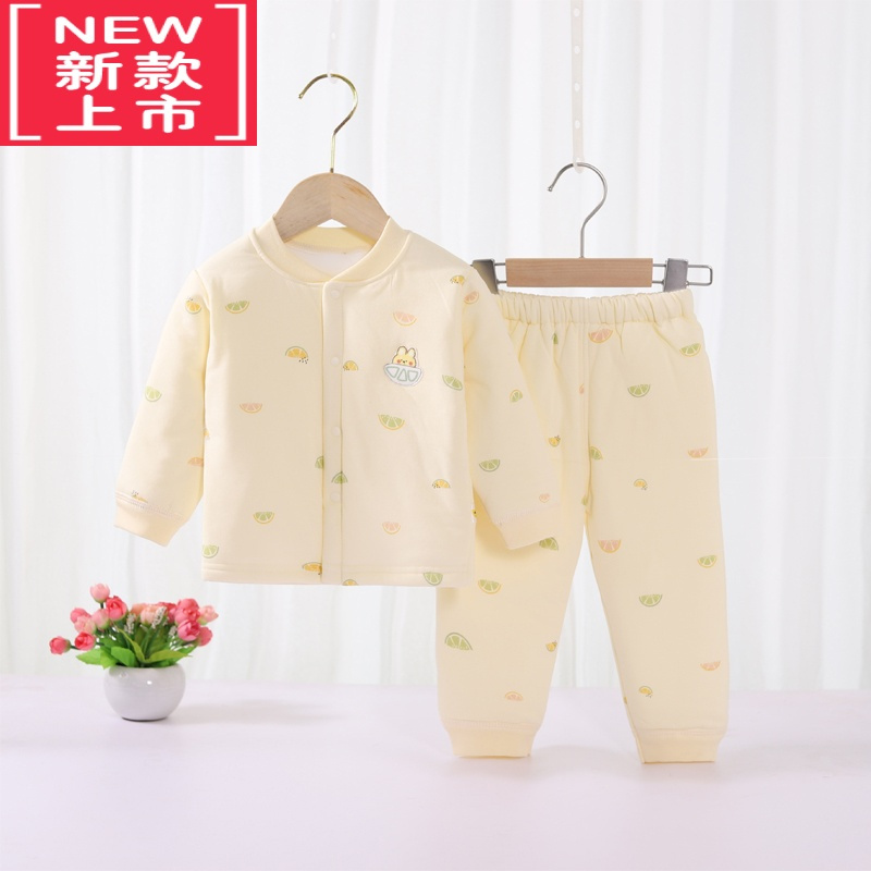 可莉允婴儿秋冬棉衣分体套装男女宝宝夹棉外套加厚保暖衣服新生儿薄棉服