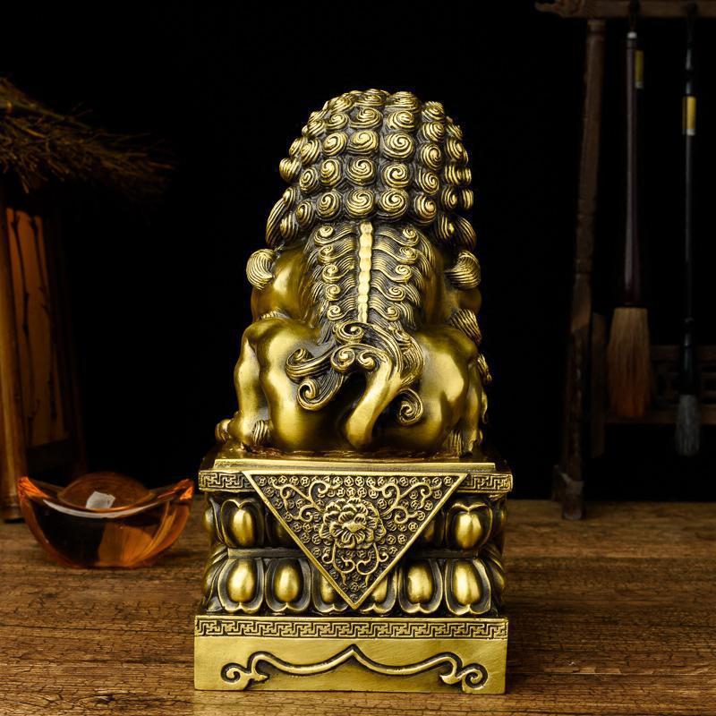 家柏饰(CORATED)狮子摆件 狮子模型工艺品狮府狮护宅家居摆设