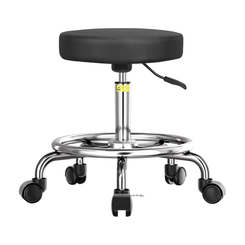 臻远ZY-7962 实验室凳子旋转升降凳PU皮 45-60cm圈脚轮子款
