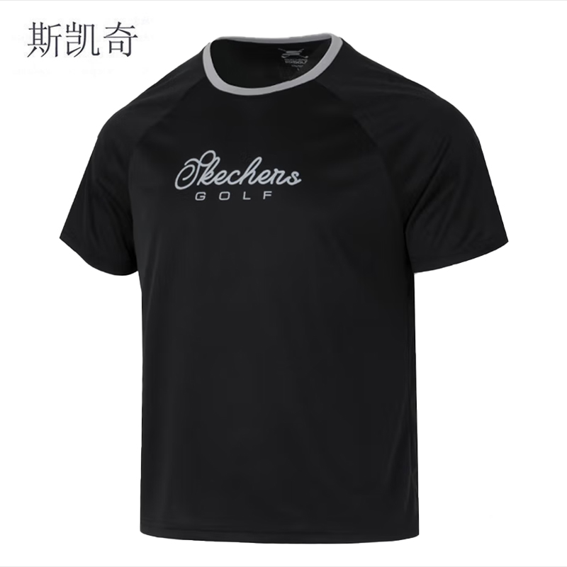斯凯奇 男士夏季拼接短袖 P225U125-03K8M 件高清大图