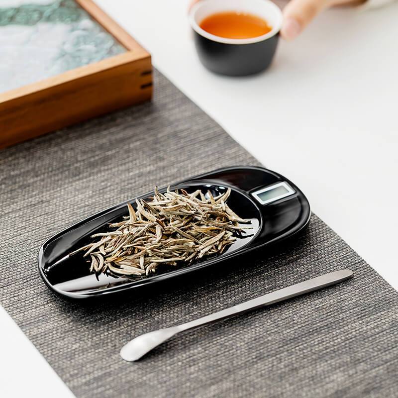 領藝 优选电子茶则茶勺茶匙茶拨茶荷茶针测量无量智能电子称重带克重量显示功夫茶具配件套装 无量茶则礼盒装