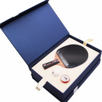 红双喜DHS No.5瑰木底板蓝海绵乒乓球拍狂飚直拍双面反胶乒乓拍(单只装)