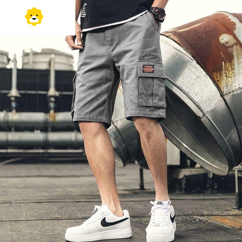 fishbasket工装短裤男士夏季冰丝宽松韩版潮流潮牌休闲外穿运动薄款五