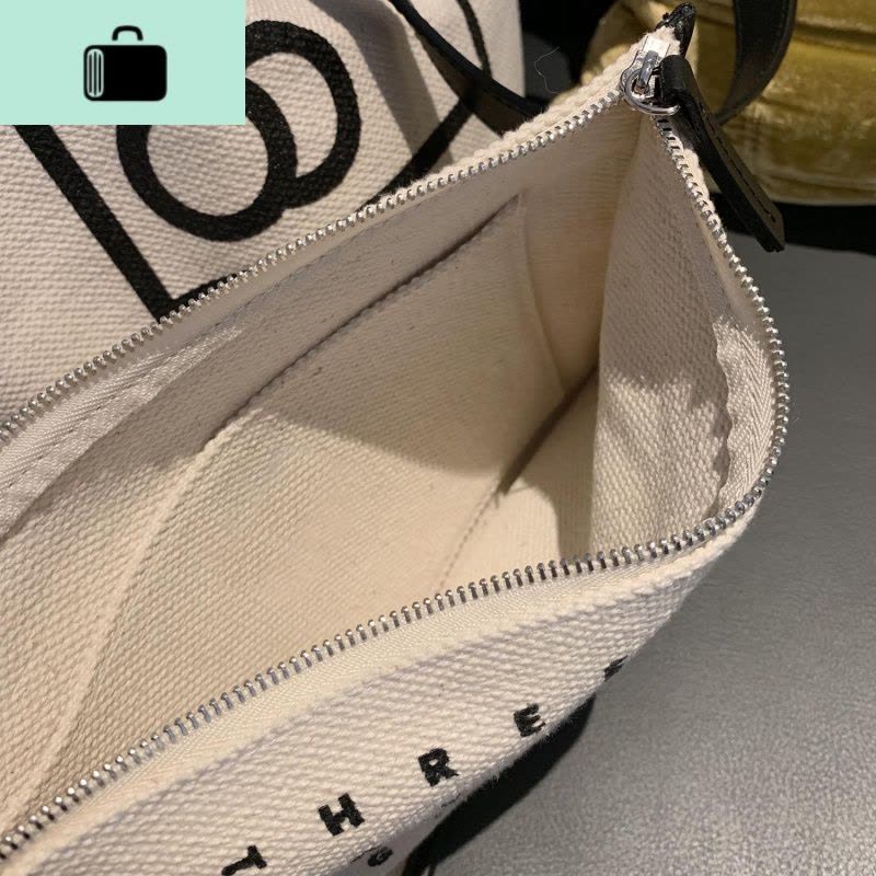 包包女2020新款单肩帆布包慵懒风布袋包手提字母包NEW LAKE 本白色女手包图片