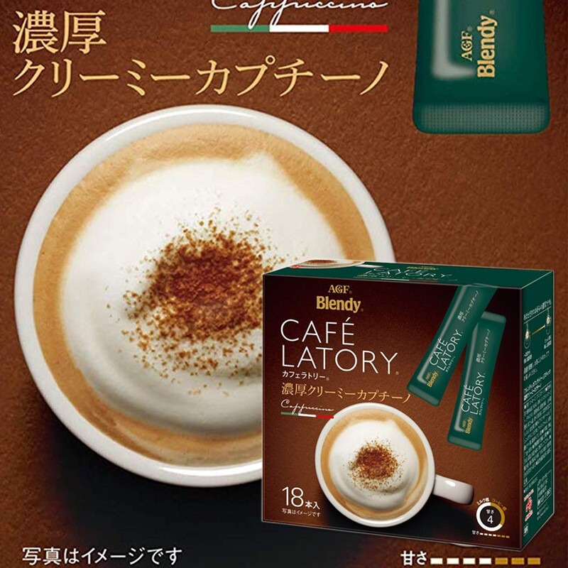 日本进口 AGF Blendy Latory浓厚卡布奇诺咖啡196.2g大盒