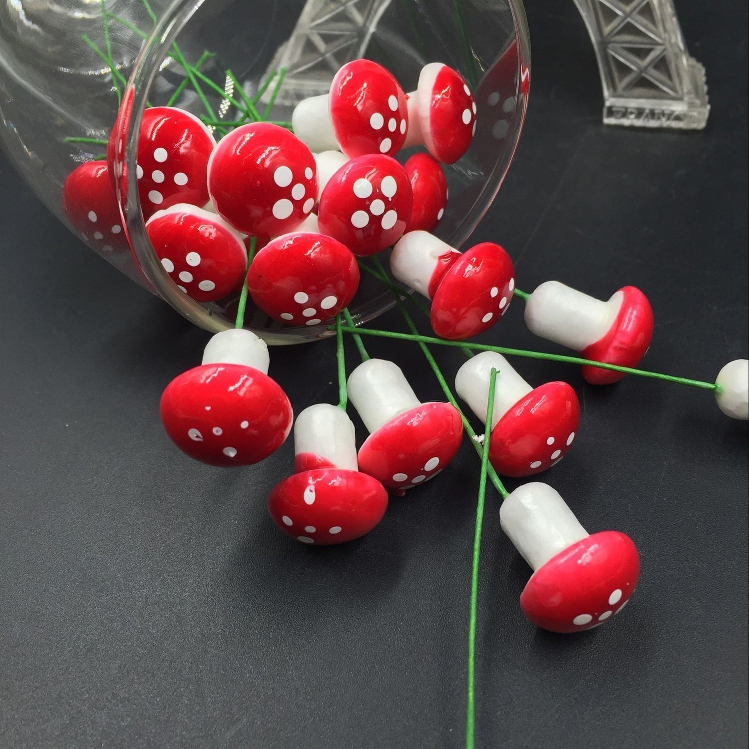 仿真植物迷你泡沫小蘑菇diy微景观多肉盆栽 盆景森林真菌装饰-【2.5cm】;1包高清大图