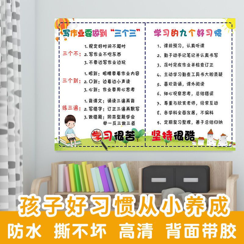好孩子家规家训海报墙贴家风十条家规儿童房家庭装饰励志标语挂图 1.家规家训ppys 40x60(厘米) 24寸