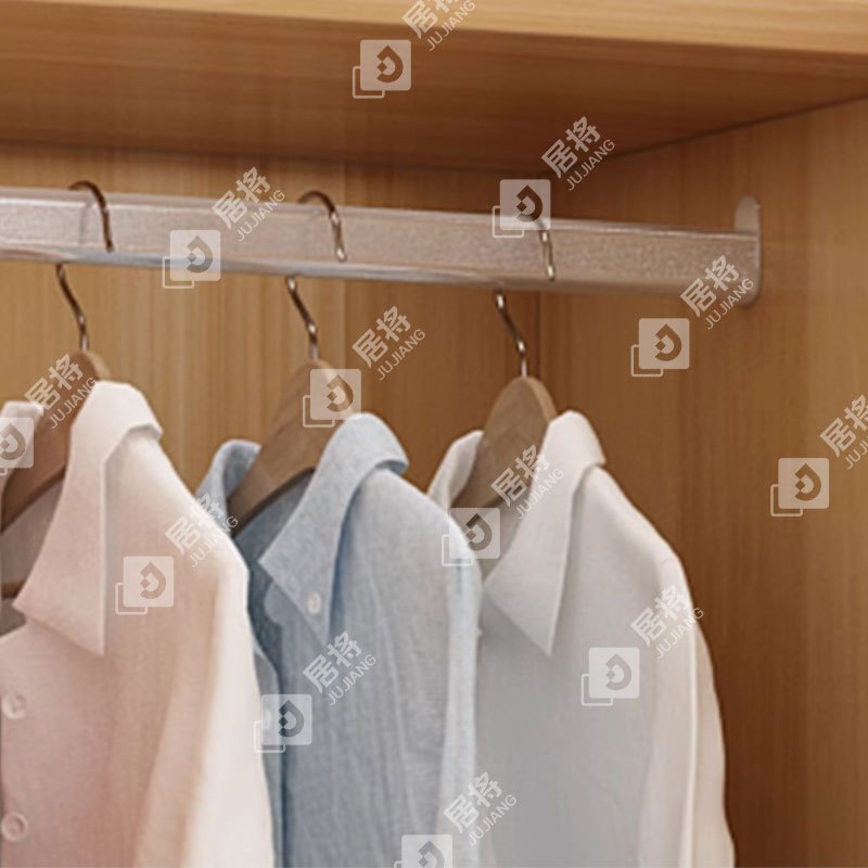 居将 JJ4022322 简约木质衣柜衣服收纳柜 浅胡桃色四门