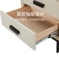 喜临门官方旗舰店正品 轻奢极简实木双屉大容量储物头柜 BS床头柜