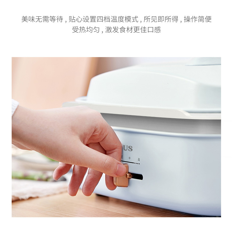 柏翠PE5500多功能料理锅烧烤炉电烤盘烤肉机电火锅家用一体网红锅