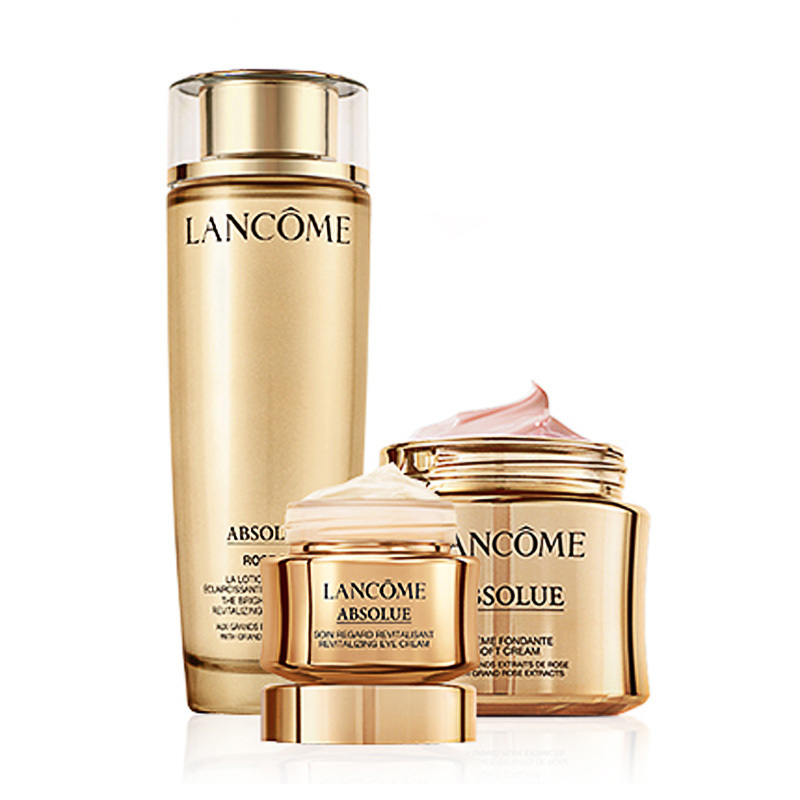 lancome兰蔻护肤套装菁纯臻颜玫瑰水乳霜眼霜套装正装三件套菁纯三件