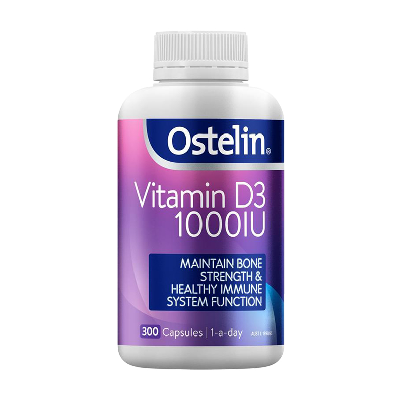 澳洲进口 ostelin 奥斯特林 VD 维生素D 1000iu 300粒 软胶囊 青少年成人孕妇中老年 澳大利亚