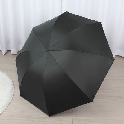 全自动晴雨两用太阳伞防紫外线雨伞折叠伞黑胶遮阳伞男女折叠韩国 经典返向黑色-手动款