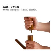 尔迈简易落地室内简约衣帽架欧式带裤架挂衣架晾衣服架 胡桃色