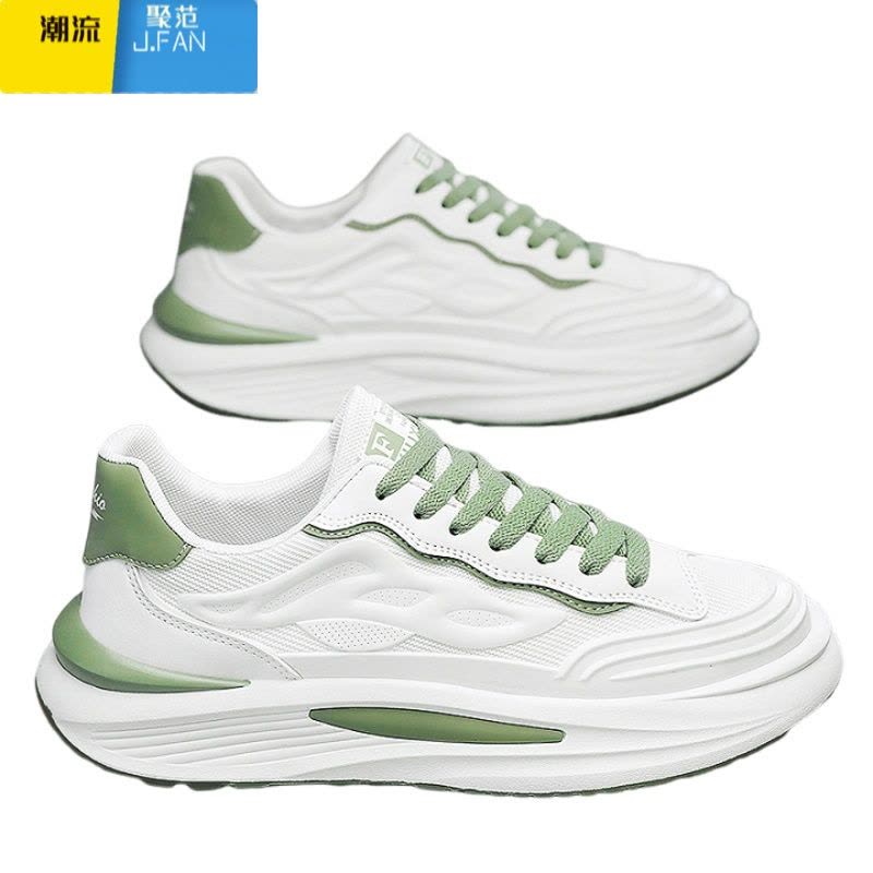 聚范莆田男鞋夏季透气2024新款跑步休闲增高小白网面老爹潮鞋图片