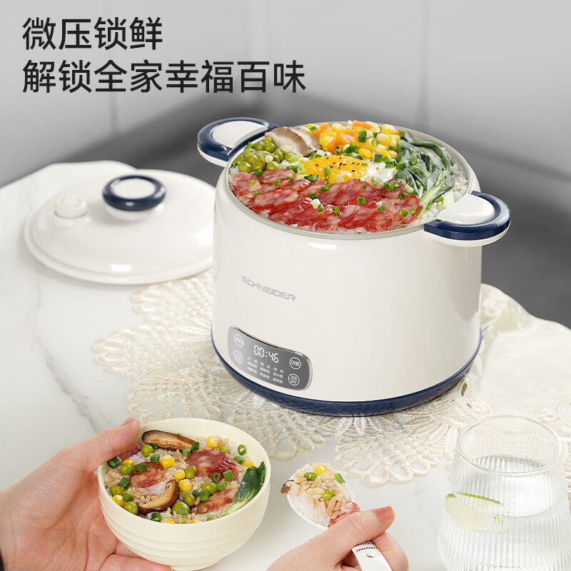 施耐德(Schneider) 微压电饭锅2.5L 轻巧大容量电饭煲不粘锅熬粥煲汤炖肉锅多功能电火锅SWK-XFL215高清大图