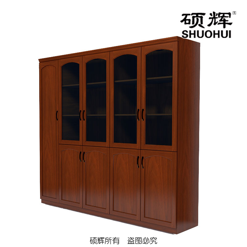 [硕辉]SH-G五门书柜 实木油漆办公书柜 2250*440*2000