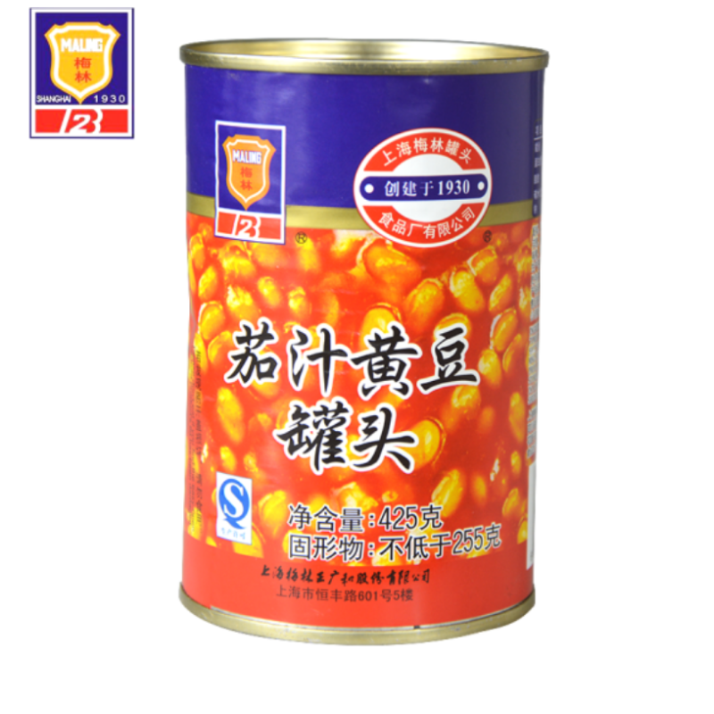 CCSM4 上海梅林茄汁黄豆罐头425g/罐 焗豆意面下饭菜香焖番茄黄豆即食