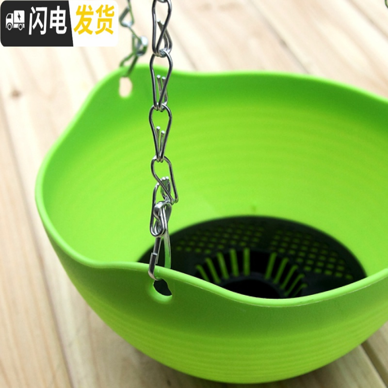 三维工匠垂吊塑料吊篮花盆吊兰盆悬挂壁挂式绿萝多肉种花阳台加厚树脂花盆 6966粉色 大花盆容器