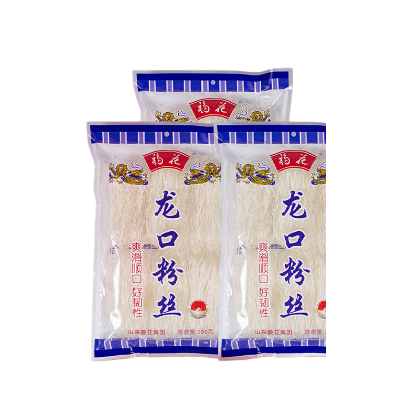 鲁花 DS新龙口粉丝280g*3 米面制品 洁白明亮 晶莹剔透 丝条均细 口感劲道 富有韧性 柔软滑爽 CP006624高清大图