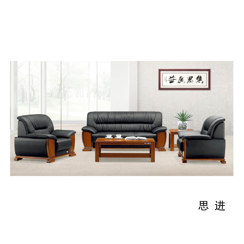 思进 三人位二层黑真皮沙发 3S:2020W*810D*880H SJ5005H（单位：张）