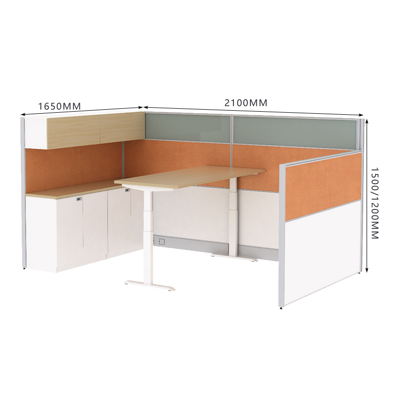 臻远ZYGW-140屏风工作卡位职员桌主管经理办公桌高清大图