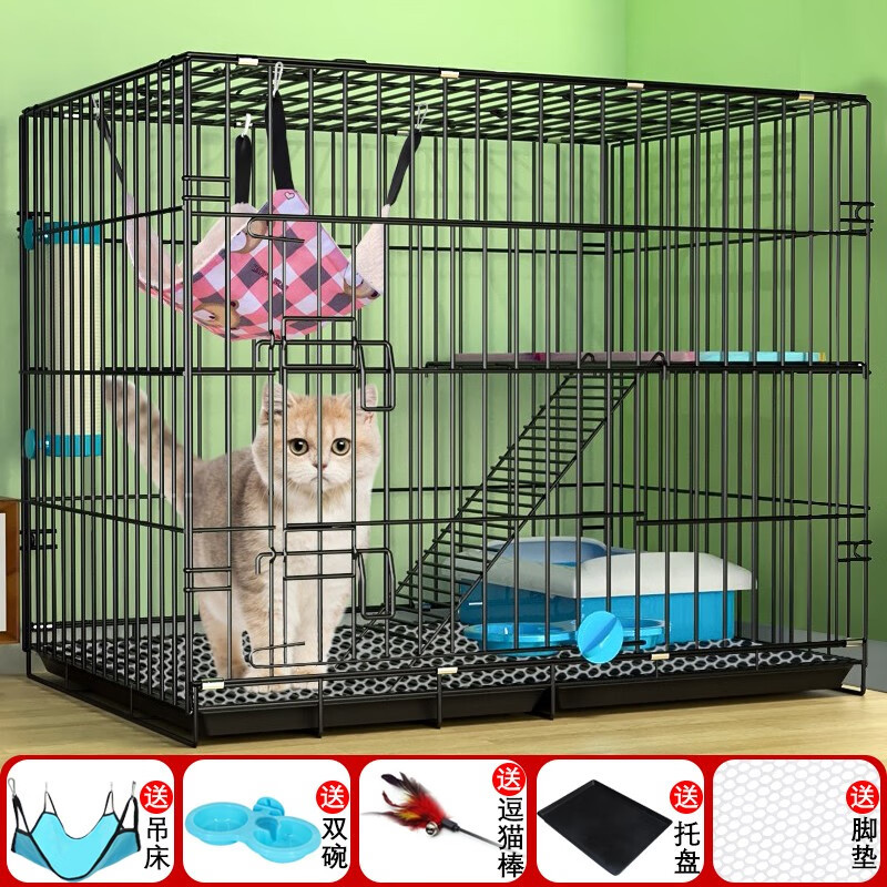 猫笼加粗可折叠猫笼子大号家用猫别墅双层三层四层猫舍猫窝猫产房猫咪用品