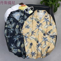 夏季五分袖衬衫男宽松沙滩花衬衣夏威夷海边度假旅游短袖上衣服潮