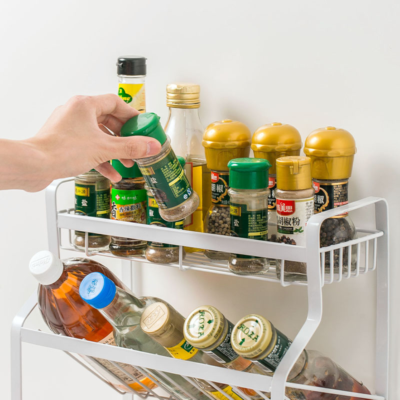 铁艺三层调料架储物架厨房调味品置物架台面落地调味料架子收纳架收纳层架 三维工匠高清大图