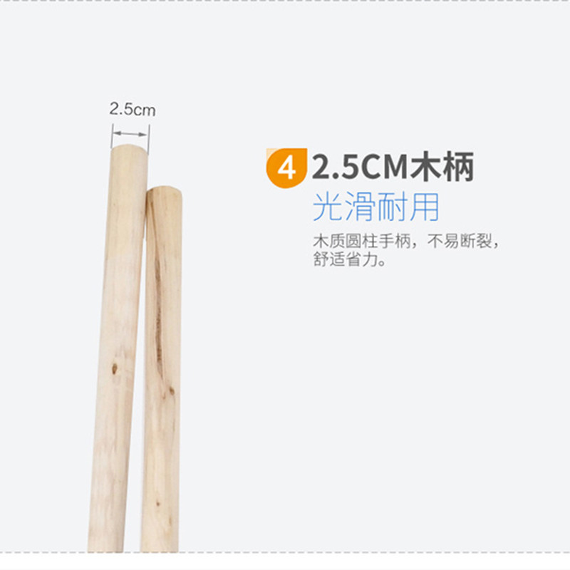益美洁 老式木柄圆头拖把全棉棉线拖布物业家用清洁木质吸水拖把干湿两用 白棉线拖把高清大图