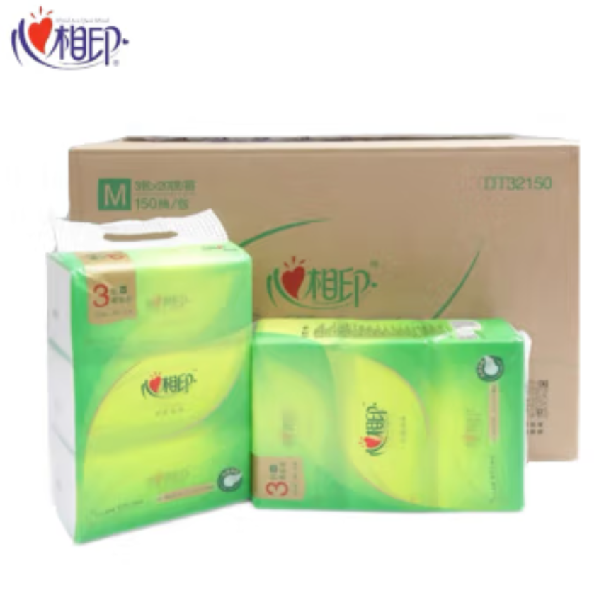 心相印 DT32150 茶语丝享 150 抽三层塑装面巾纸161mm*190mm*3层 150抽/包* 3包/提* 2
