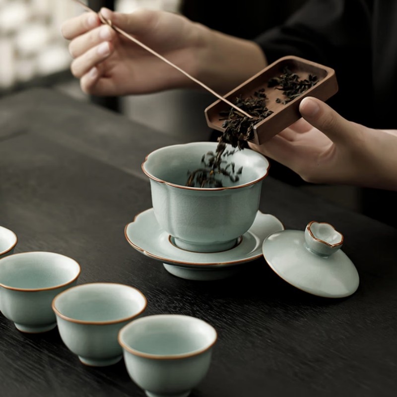 唐丰陶瓷茶具套装功夫茶盘整套家用简约中式茶海茶托茶杯茶壶泡茶器高清大图