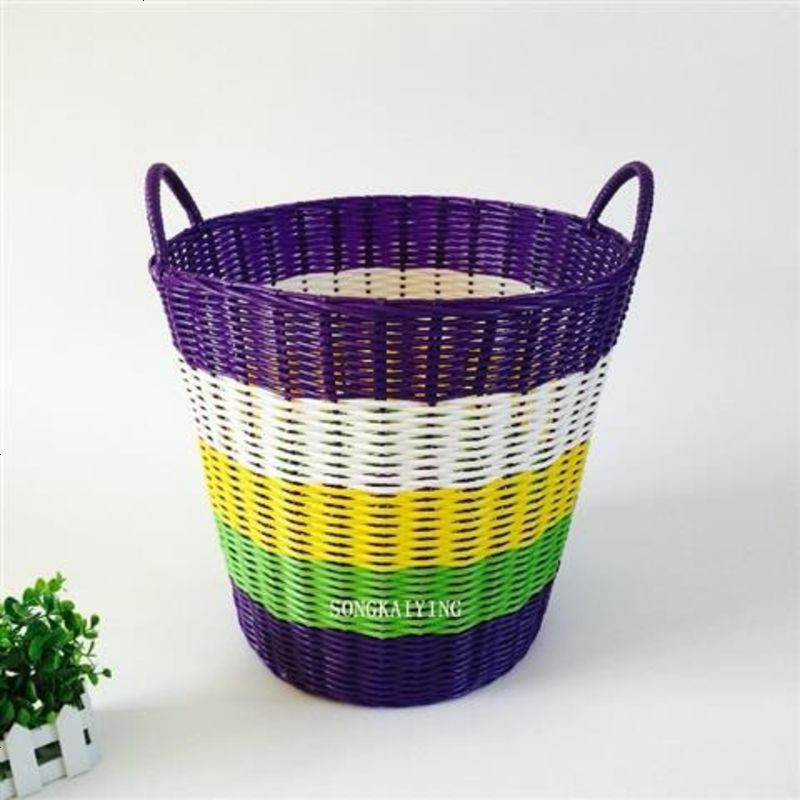 整理脏衣篮篓装置物篮栏搂箩脏衣桶篮丢脏衣筐大号匡放脏衣服收纳 XL特大号紫色主色多彩