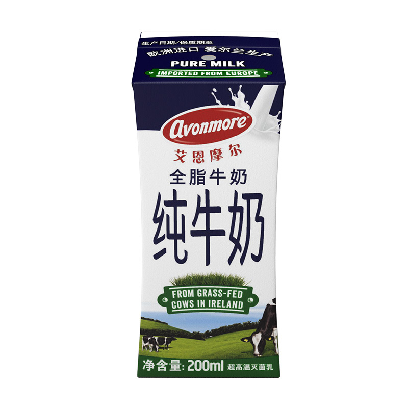 艾恩摩尔(AVONMORE)全脂牛奶200ml*24盒整箱 爱尔兰进口