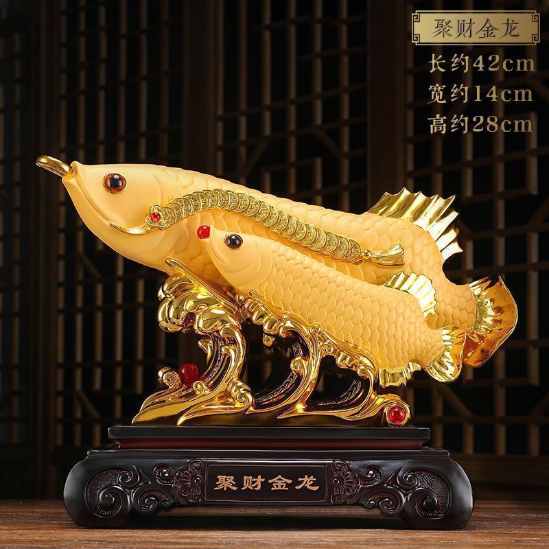美帮汇创意金龙鱼摆件电视柜客厅装饰朋友开饭店送的 开业礼品高清大图