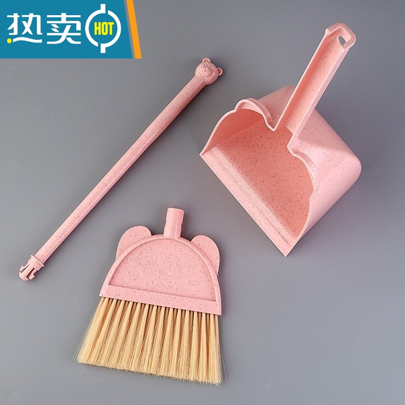 敬平儿童扫把簸箕套装拖把三件套玩具小扫把套装家用扫帚簸箕扫地笤帚高清大图