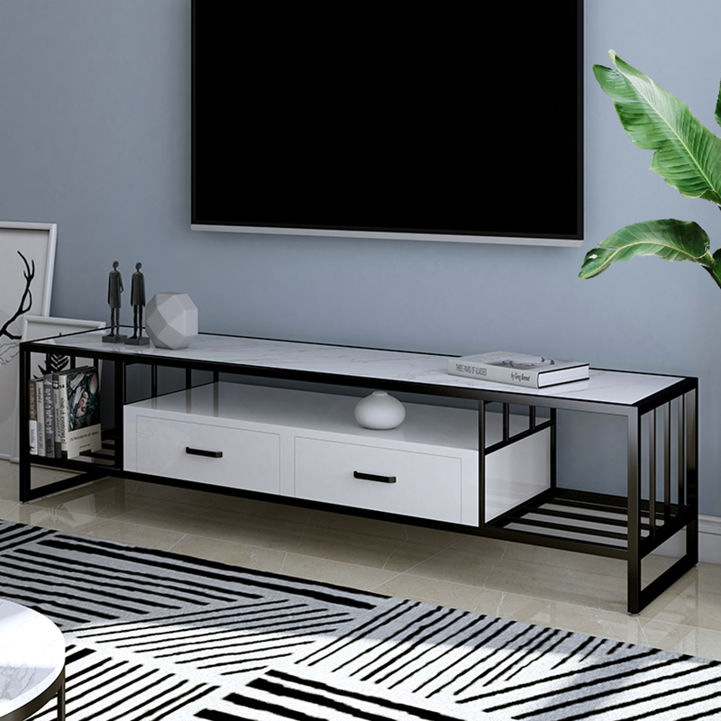 电视柜黑白现代简约小户型客厅北欧轻奢ins风简易家用长方形视频