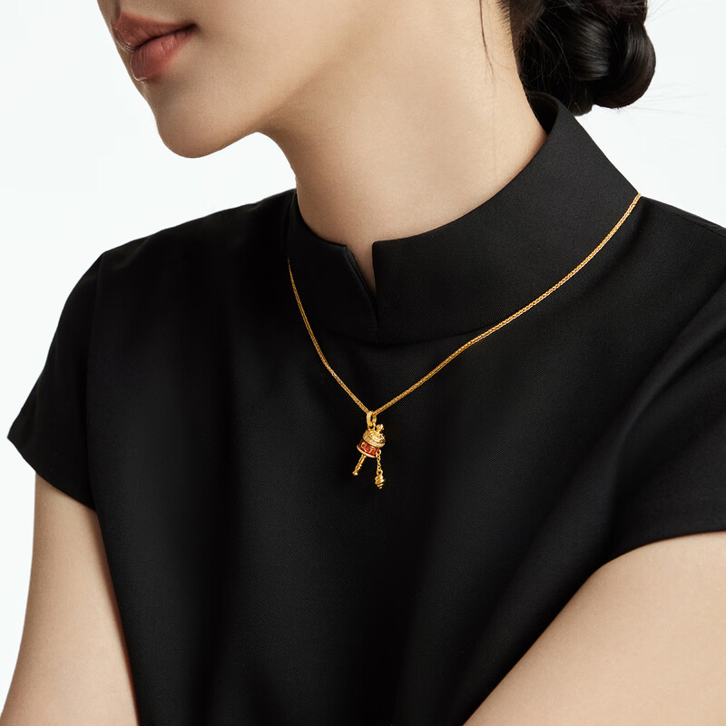 周大福金刚杵金刚橛金刚铃足金黄金钻石吊坠多款ERU181-ERU184送女友礼物高清大图