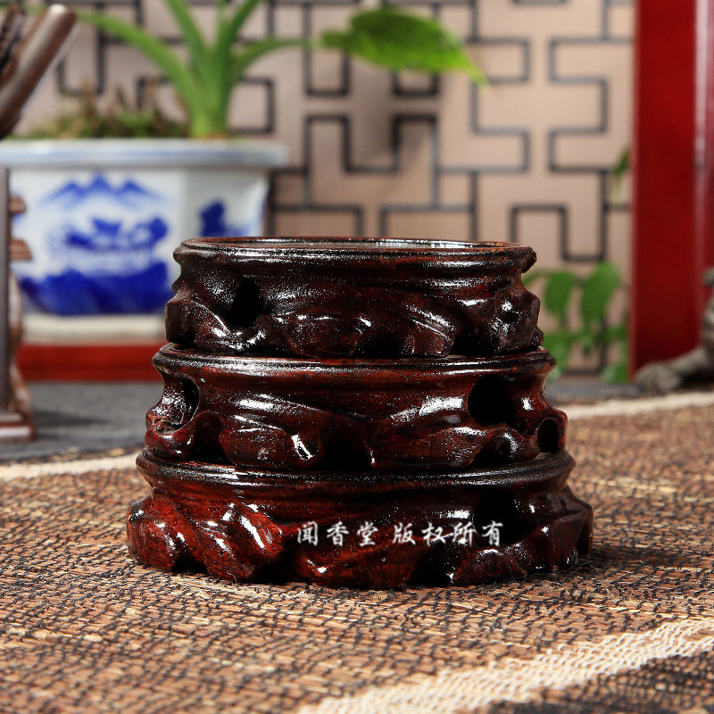 家柏饰(CORATED)圆茶壶垫紫砂壶茶壶底座茶托茶壶拖木垫茶具茶道配件摆件壶座高清大图