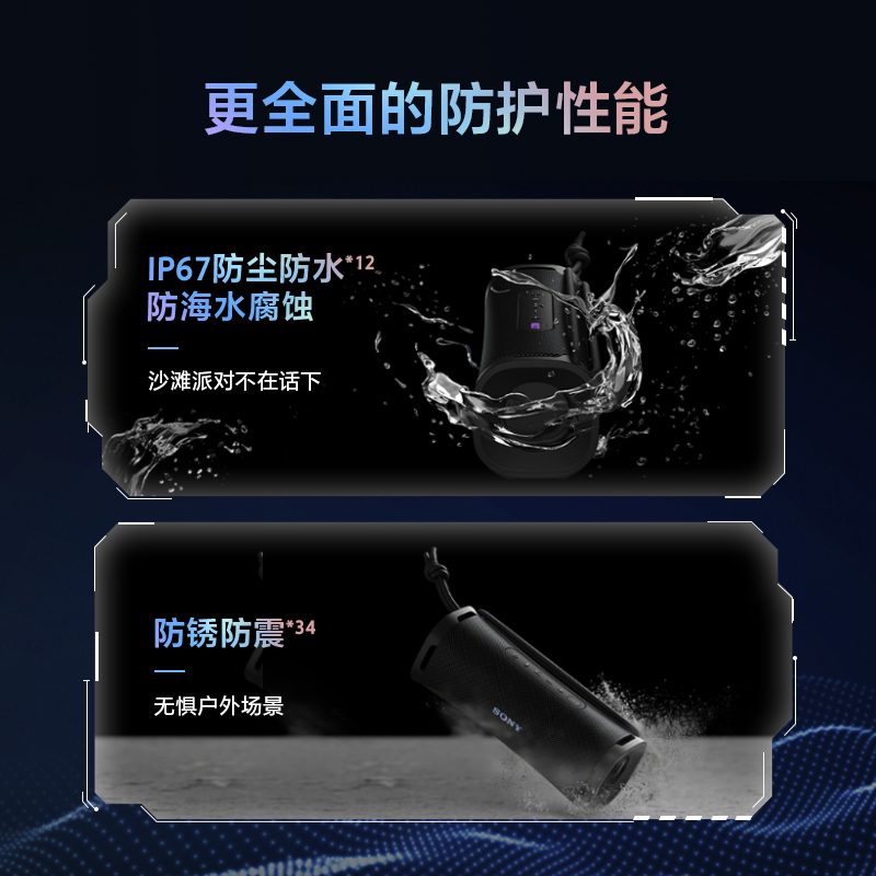 索尼(SONY) ULT FIELD 1 重低音便携式蓝牙音箱灰色可躺可立可悬挂/蓝牙5.3/支持AAC/ULT模式按键高清大图