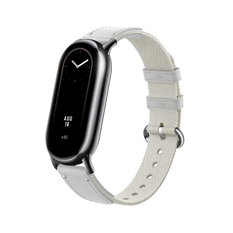 适用小米手环10表带陶瓷版皮质尼龙拼接运动xiaomi手环10NFC版3139B 白色 9