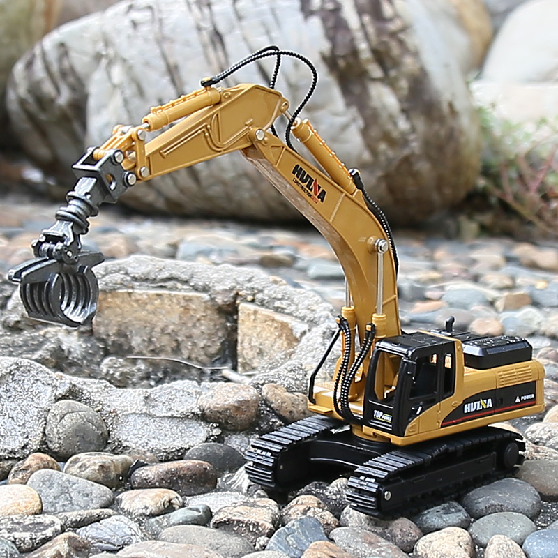 汇纳7713-1儿童合金玩具车模型金属工程车挖机模型摆件男孩玩具高清大图