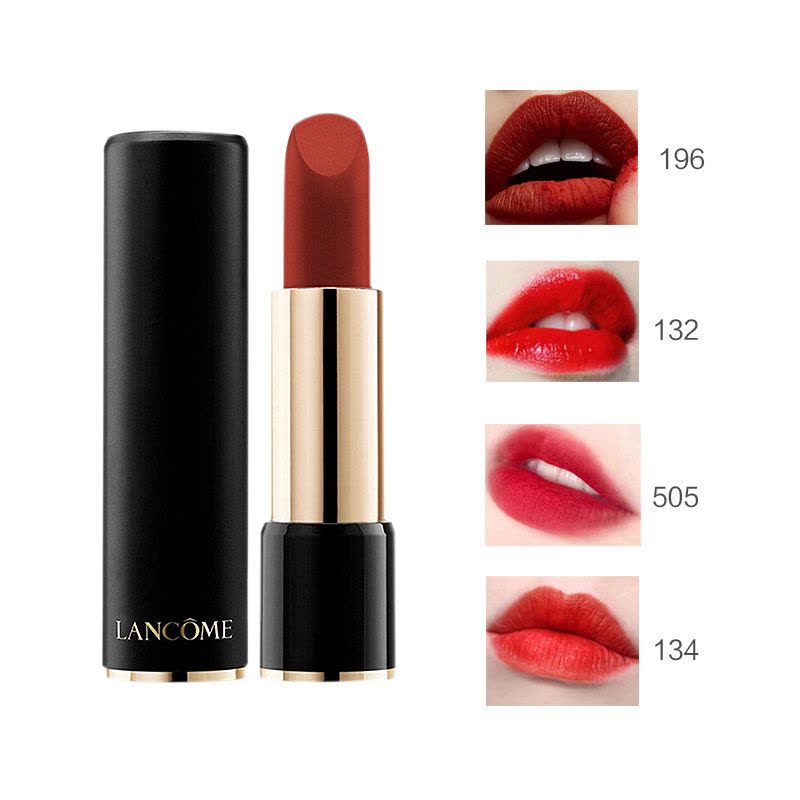 送礼优选)LANCOME兰蔻口红女士菁纯丝绒雾面哑光唇膏3.4g #196 朱砂橘