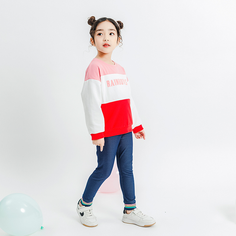 拉里宝贝Lioniebaby童装儿童裤子宝宝休闲弹力牛仔裤女童修身打底裤新品LN01WK034